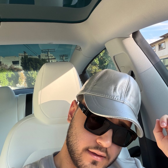 Silver Genuine Leather Cap Leather Baseball Cap Handmade Leather Cap Unisex - Picture 5 of 5